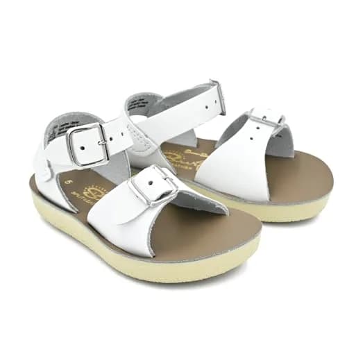 Salt Water Sandals Sun-San Surfer, White, Toddler 8 | Water-Friendly Leather, All-Day Comfort thumbnail 7