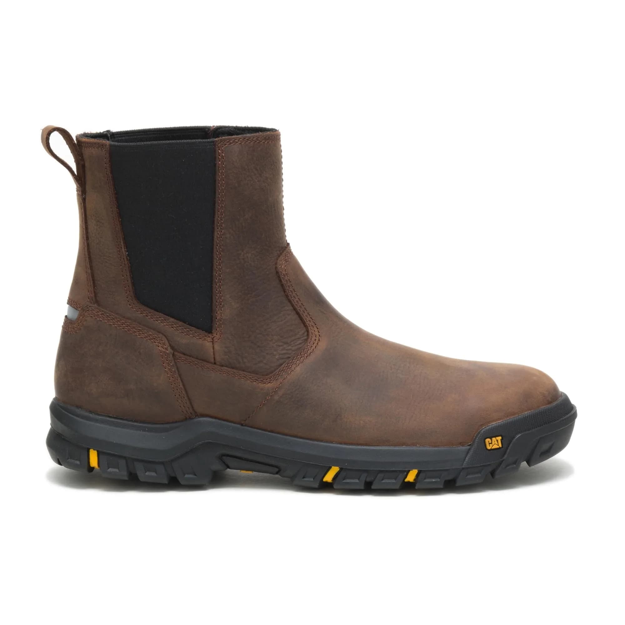 CAT Men's Wheelbase Construction Boot 9 Wide | Durable Leather Work Shoe with Soft Toe — Clay