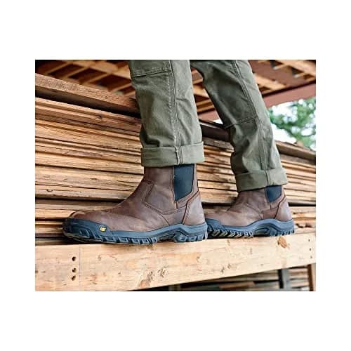 CAT Men's Wheelbase Construction Boot 9 Wide | Durable Leather Work Shoe with Soft Toe thumbnail 2