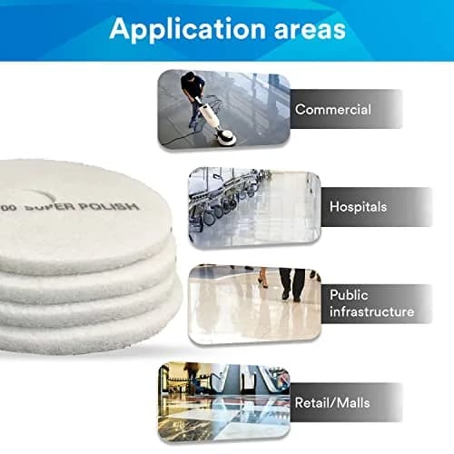 3M White Super Polish Pad 4100 | 20-inch Floor Buffer Pad for Light Cleaning & Polishing thumbnail 3