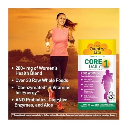 Country Life Core Daily 1 Women’s Multivitamin with Iron, 60 Tablets | Supports Women's Health & Wellness thumbnail 4