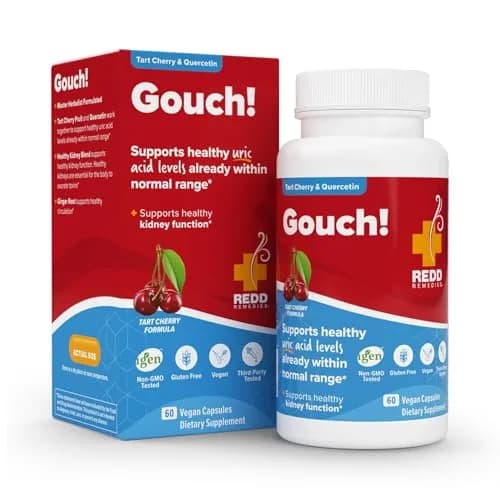 Redd Remedies Gouch! | Supports Healthy Uric Acid Levels | 60 Capsules (Cherry) | Kidney & Joint Support thumbnail 1