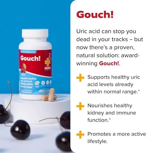 Redd Remedies Gouch! | Supports Healthy Uric Acid Levels | 60 Capsules (Cherry) | Kidney & Joint Support thumbnail 6