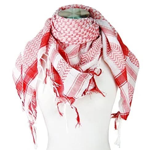 Tapp Collections Shemagh Head Neck Scarf - Red/White | Sun Wind Sand Protection 42"x42"