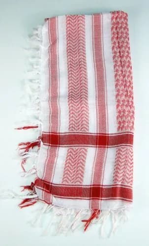 Tapp Collections Shemagh Head Neck Scarf - Red/White | Sun Wind Sand Protection 42"x42" thumbnail 3