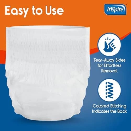 Inspire Protective Underwear for Men and Women | Adult Diapers | Disposable Pull Ups - 4 Bags of 20 | 80 Total (Small/Medium) thumbnail 5