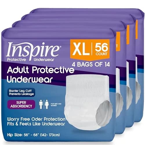 Inspire Adult Incontinence Underwear Extra Large | Super Absorbent, Odor Control, Discreet Fit thumbnail 1