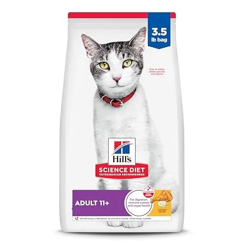 Hill's Science Diet Senior 11+ Dry Cat Food Chicken Recipe 1.58 kg (3.5 lb) | Supports Healthy Aging & Digestion - main product image