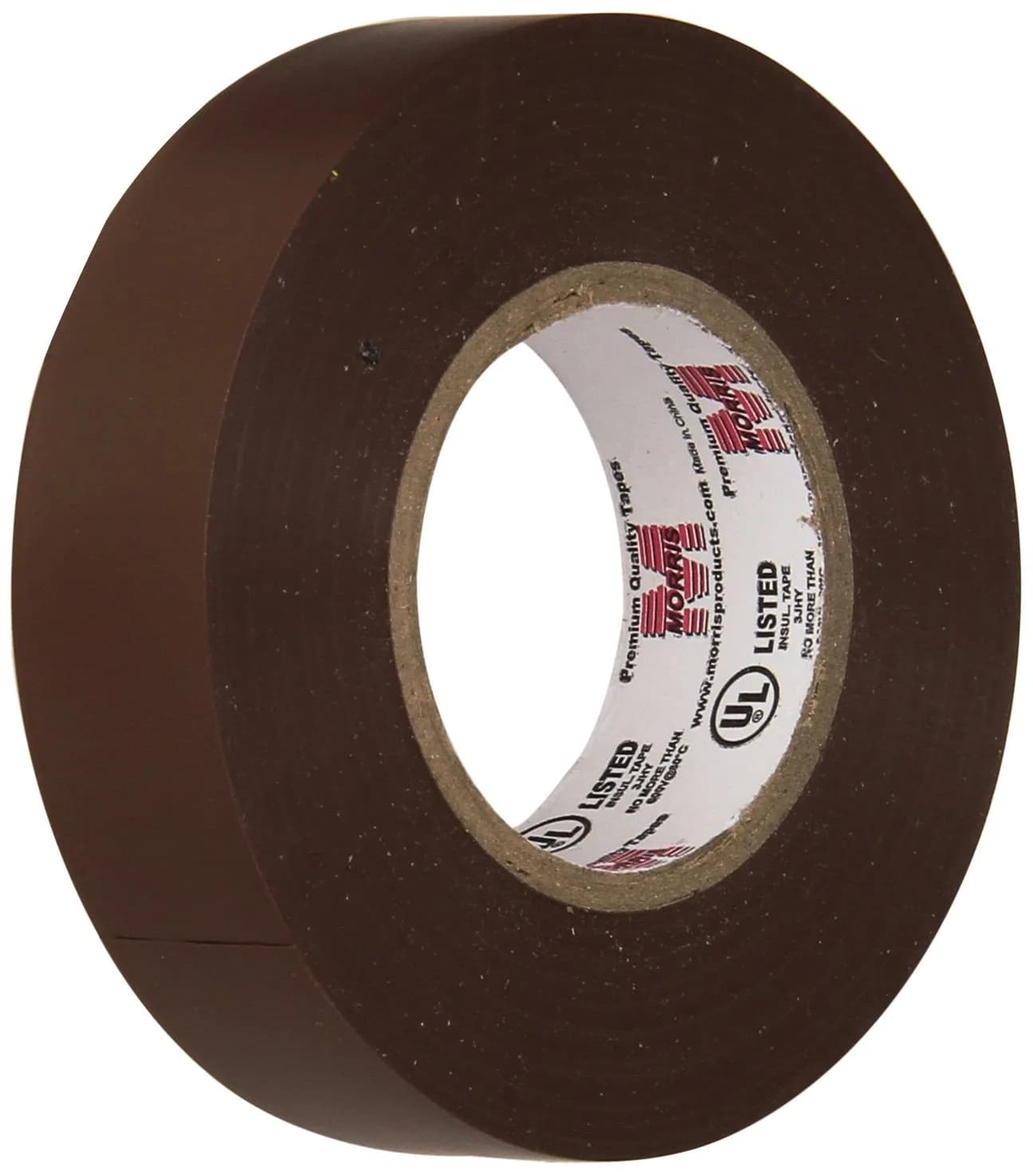 Morris Vinyl Electrical Tape 3/4 inch x 66 ft | 7 Mil PVC Brown, UL Listed, Weather Resistant — Brown