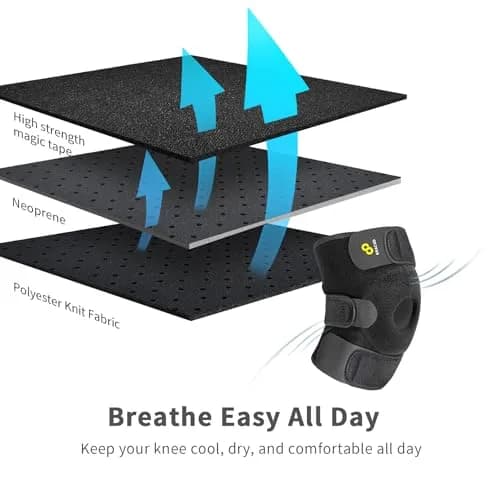 Bracoo Adjustable Knee Brace Sleeve KS10 Black | FDA Approved Medical Grade Support for Arthritis Pain & Injury Recovery thumbnail 6
