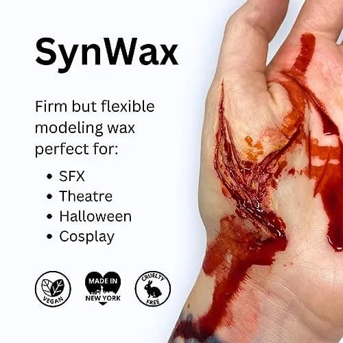 Mehron Makeup SynWax Special FX Modeling Wax 1.5 oz | Create Realistic Wounds & Scars thumbnail 4