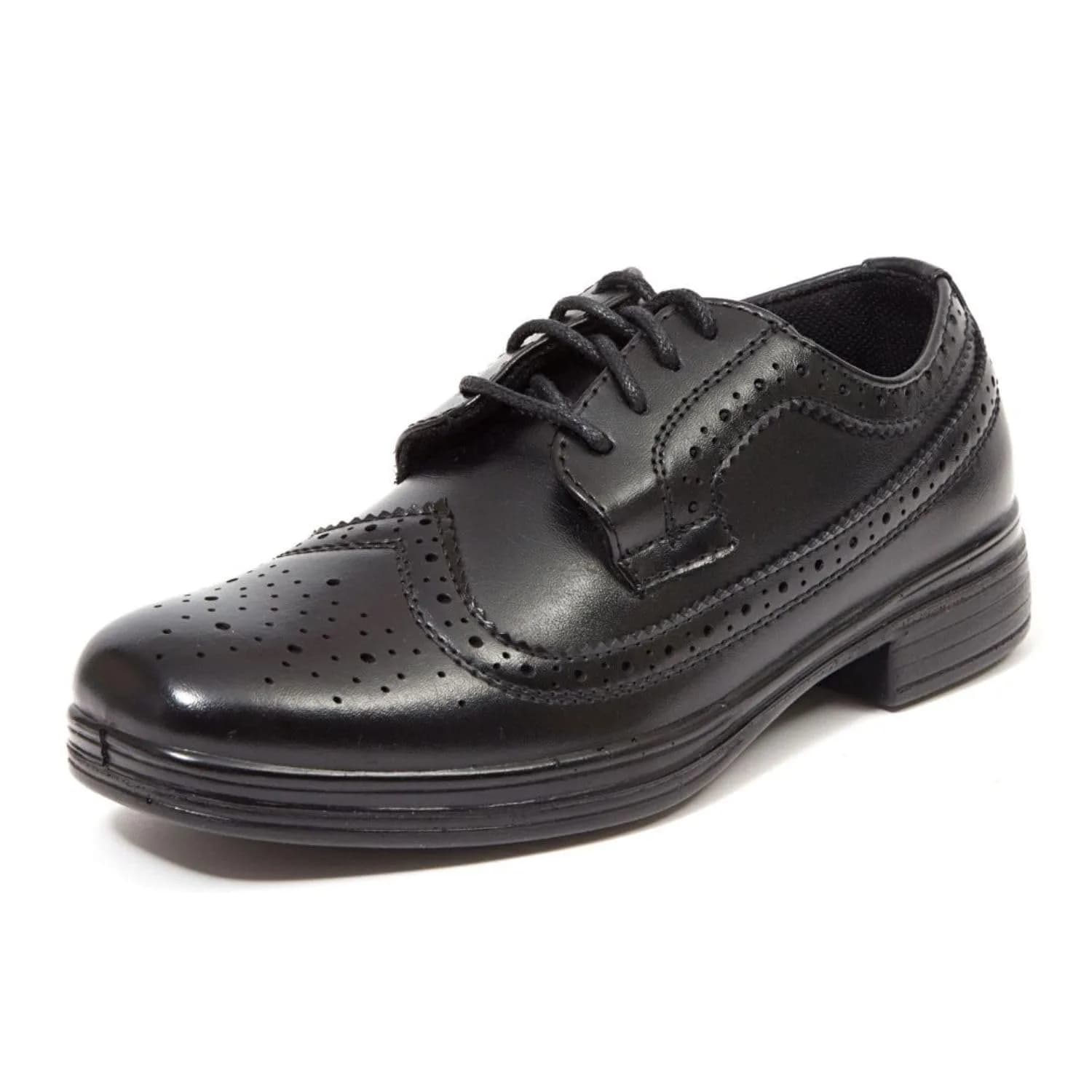 Deer Stags Boys' Ace Formal Dress Shoes Wingtip Brogue Oxford 3 Little Kid | Classic Style with Comfort