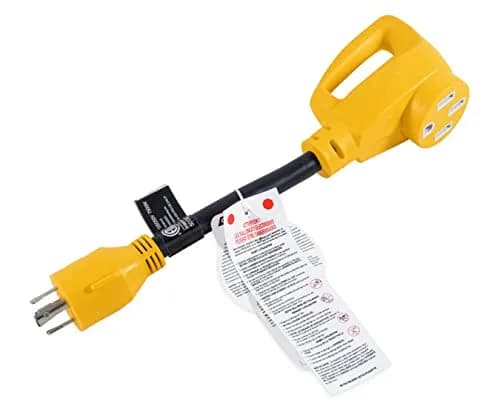 Camco PowerGrip Camper/RV Generator Adapter | 4-Prong L14-30 Male & 50-Amp Female | Rated 125/250V & 7500 Watts thumbnail 6