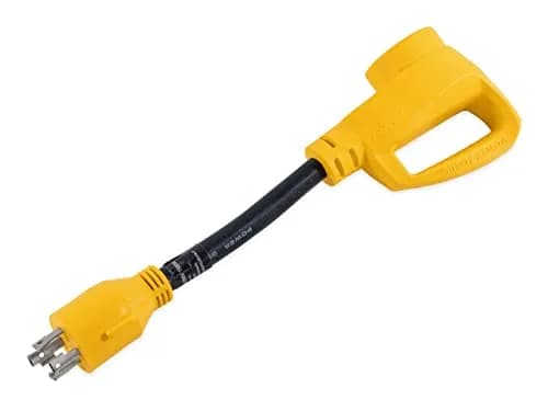 Camco PowerGrip Camper/RV Generator Adapter | 4-Prong L14-30 Male & 50-Amp Female | Rated 125/250V & 7500 Watts thumbnail 2