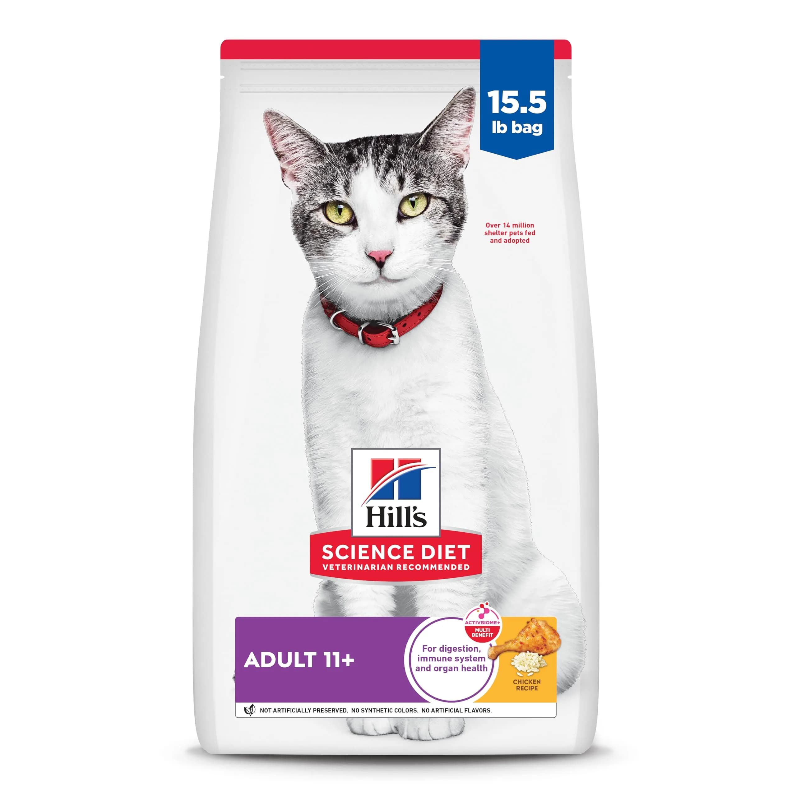 Hill's Science Diet Senior 11+ Dry Cat Food Chicken Recipe 3.18 kg (7 lb) | Supports Senior Cat Health & Vitality — 15.5 Pound