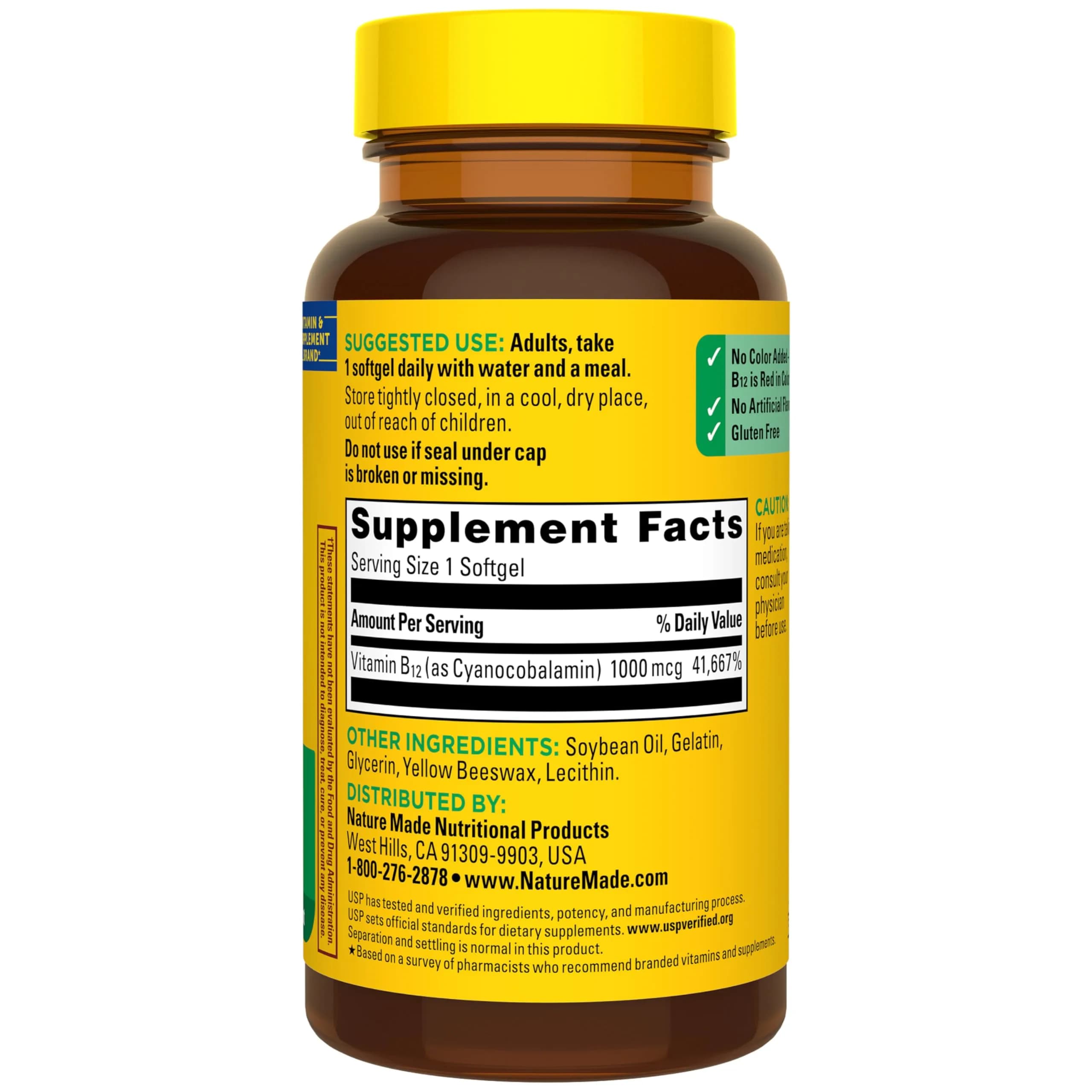 Nature Made Vitamin B12 1000 mcg Softgels (90 Count) | Energy Metabolism Support with USP Verification - view 9