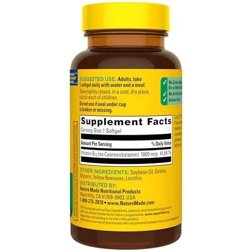 Nature Made Vitamin B12 1000 mcg Softgels (90 Count) | Energy Metabolism Support with USP Verification thumbnail 9