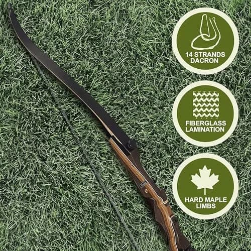 Samick Sage Recurve Bow 62 inch | 55LB Draw Weight for Beginners & Advanced Archers thumbnail 6