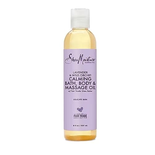 SheaMoisture Lavender Wild Orchid Bath Body Massage Oil 237ml (8 Fl Oz) | Calming Moisturizer for Sensitive Skin thumbnail 1