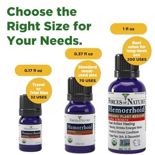 Forces of Nature Hemorrhoid Control Extra Strength 0.37 Fl Oz | Fast Relief with Organic Ingredients thumbnail 7