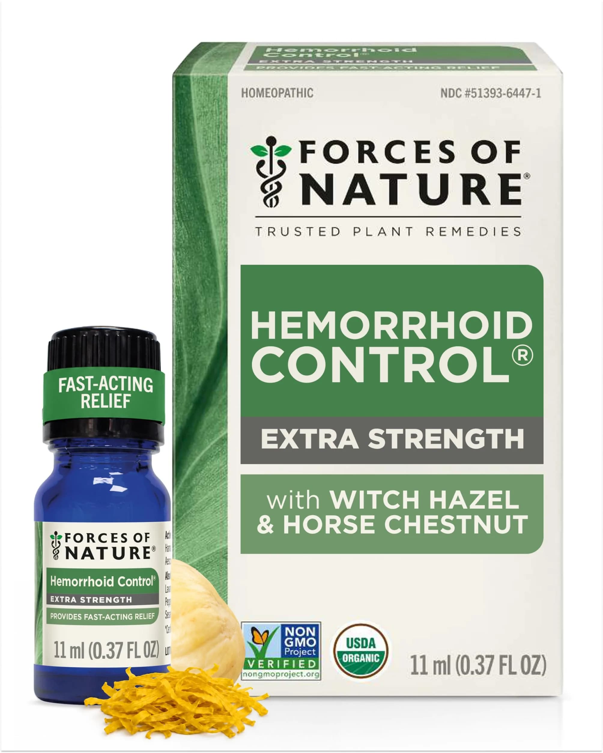 Forces of Nature Hemorrhoid Control Extra Strength 0.37 Fl Oz | Fast Relief with Organic Ingredients