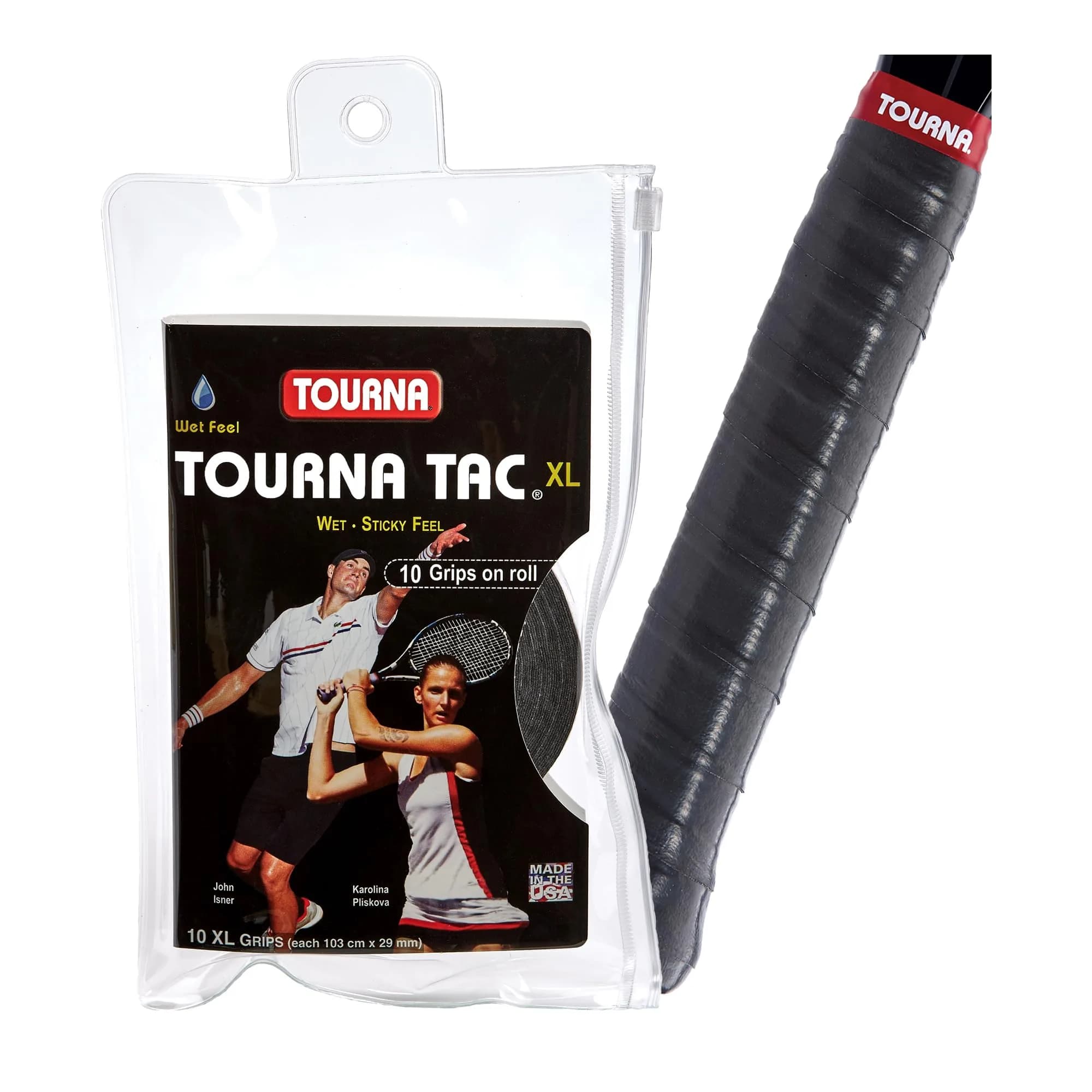Tourna Tac Overgrip Pack of 10 XL Black | Tacky & Sweat-Absorbent Tennis Grip - main product image