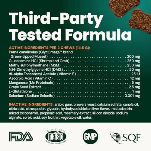 VetriScience Extra Strength Healthy Hip & Joint Chews for Small Dogs | 60 Count thumbnail 8