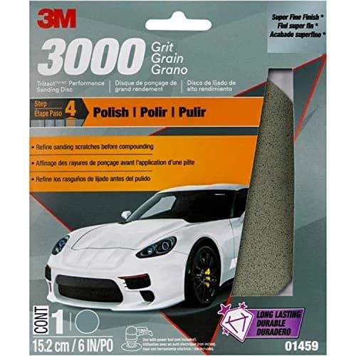 3M Trizact Performance Sanding Disc 6 inch 3000 Grit Silicon Carbide | Removes Fine Sand Scratches thumbnail 1