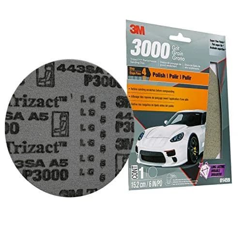 3M Trizact Performance Sanding Disc 6 inch 3000 Grit Silicon Carbide | Removes Fine Sand Scratches thumbnail 3