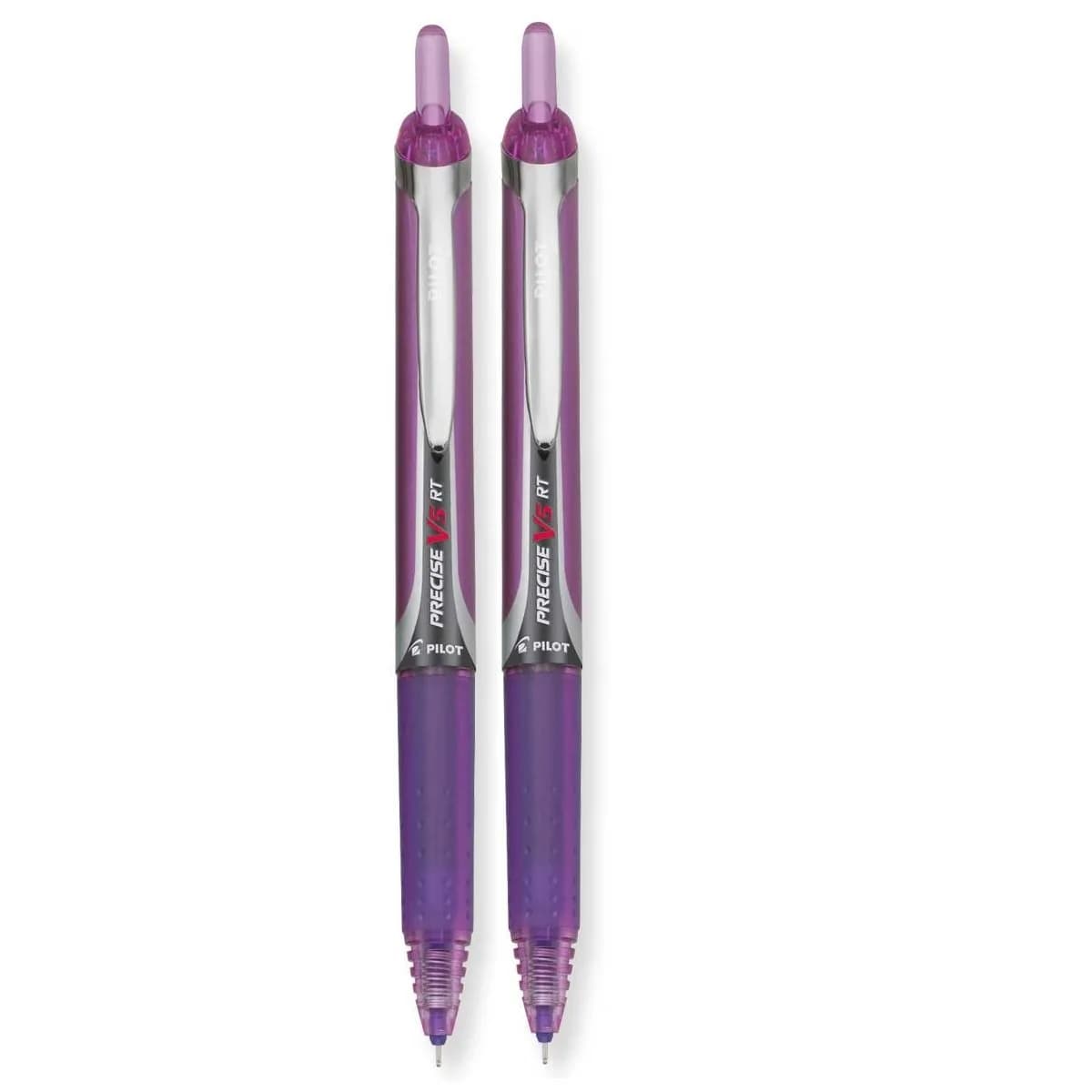 Pilot Precise V5RT Refillable Retractable Ballpoint Pen, Purple Ink, 0.5mm | Extra Fine Point for Precise Writing
