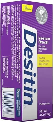 Desitin Maximum Strength Diaper Rash Paste 4 oz (Pack of 12) | Zinc Oxide Barrier for Sensitive Skin thumbnail 6