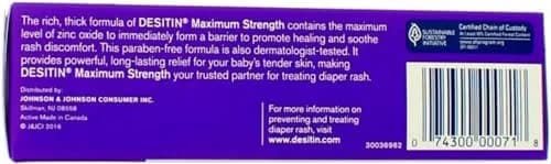Desitin Maximum Strength Diaper Rash Paste 4 oz (Pack of 12) | Zinc Oxide Barrier for Sensitive Skin thumbnail 9
