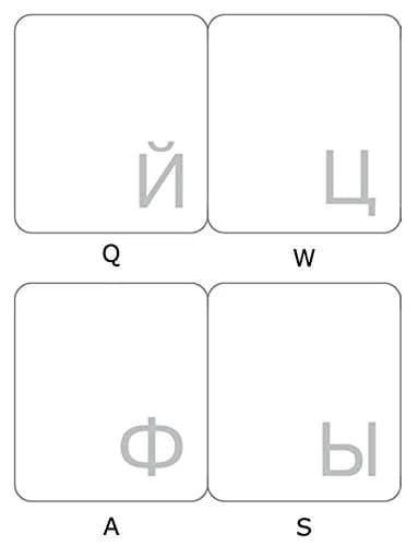 Online-Welcome Russian White Lettering Keyboard Stickers 11.5x13mm | Transparent Vinyl for Laptops & Desktops thumbnail 3