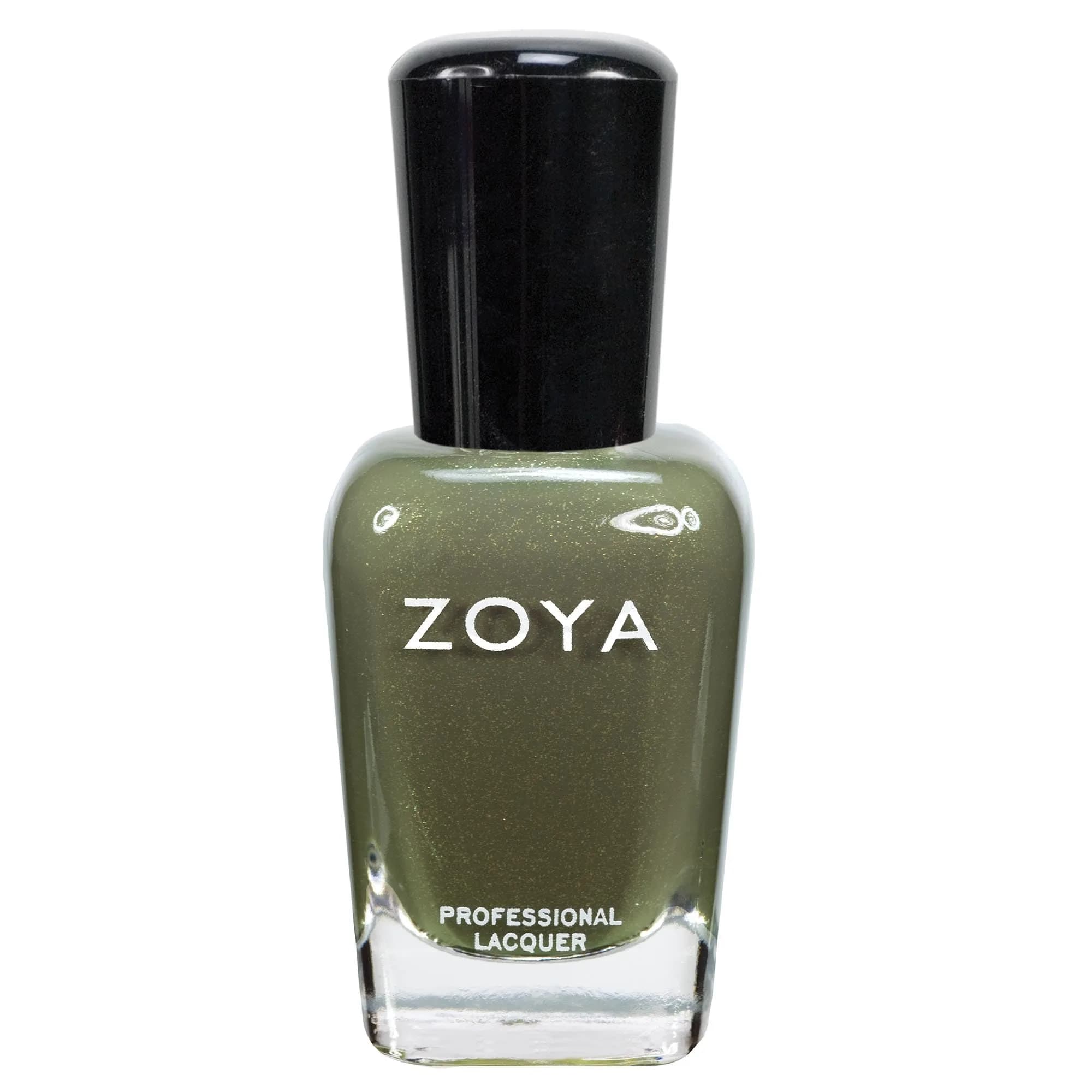 ZOYA Yara Nail Polish 0.5 fl oz | Smoky Olive Drab Green with Gold Glitter, Big10Free Vegan