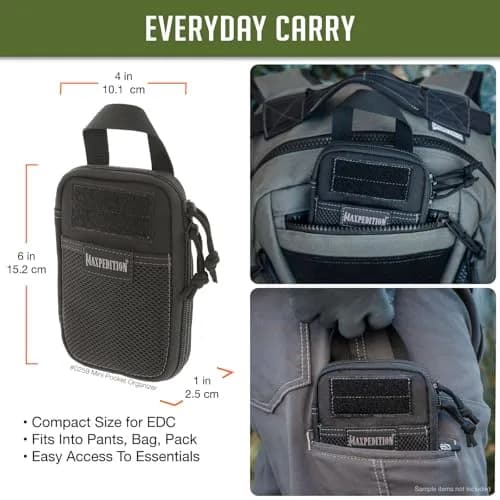 Maxpedition Mini Pocket Organizer Black | Tactical Utility Pouch with MOLLE Attachment thumbnail 2