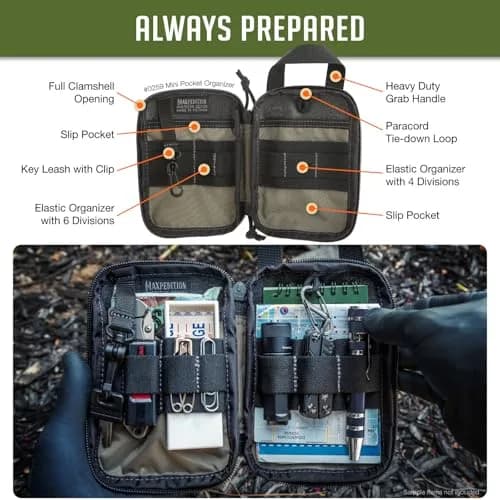 Maxpedition Mini Pocket Organizer Black | Tactical Utility Pouch with MOLLE Attachment thumbnail 4