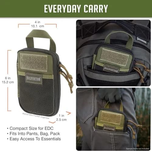 Maxpedition Mini Pocket Organizer OD Green | Tactical EDC Pouch for Cargo Pocket & MOLLE Gear thumbnail 2