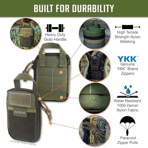 Maxpedition Mini Pocket Organizer OD Green | Tactical EDC Pouch for Cargo Pocket & MOLLE Gear thumbnail 3