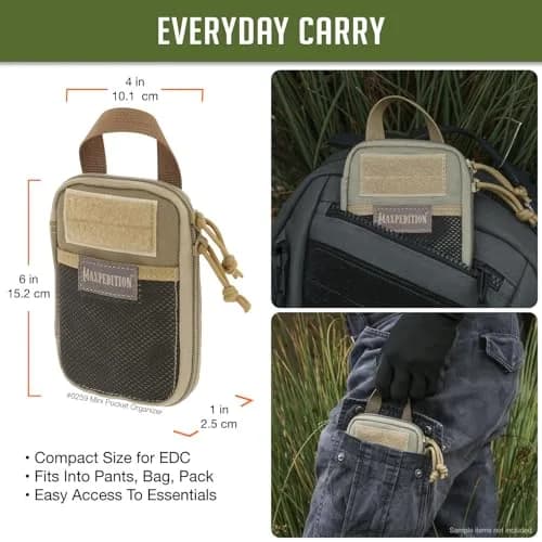 Maxpedition Mini Pocket Organizer Khaki 15.24cm (6in) | EDC Pouch for Tools & Essentials thumbnail 2