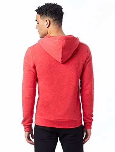 Alternative Men Rocky Fleece Zip Hoodie, Eco True Red, Medium | Slim Fit Eco-Fleece Hoodie for Cold Weather thumbnail 2
