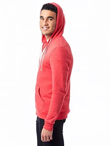 Alternative Men Rocky Fleece Zip Hoodie, Eco True Red, Medium | Slim Fit Eco-Fleece Hoodie for Cold Weather thumbnail 3