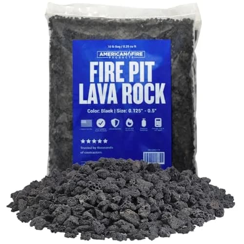 American Fireglass Small Lava Rock 1/8"-1/2" | Durable volcanic rock for fire pits & decor thumbnail 1