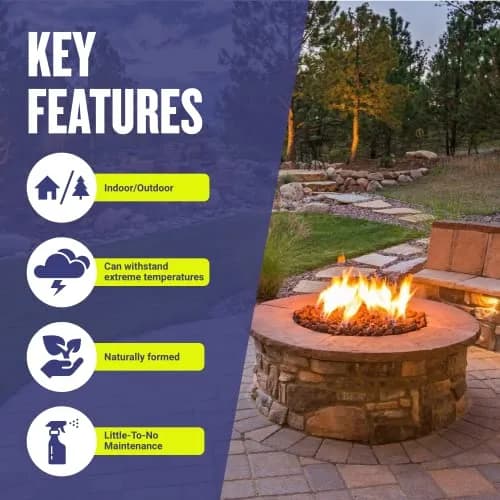 American Fireglass Small Lava Rock 1/8"-1/2" | Durable volcanic rock for fire pits & decor thumbnail 5
