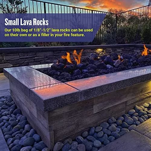 American Fireglass Small Lava Rock 1/8"-1/2" | Durable volcanic rock for fire pits & decor thumbnail 3