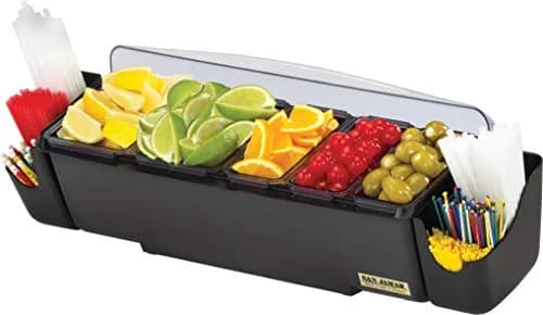 San Jamar Dome Garnish Center 5 Tray with Caddies, 9 Pints (1.125 Gallon / 1.06 Liters) | Professional Bar Condiment Organizer thumbnail 3