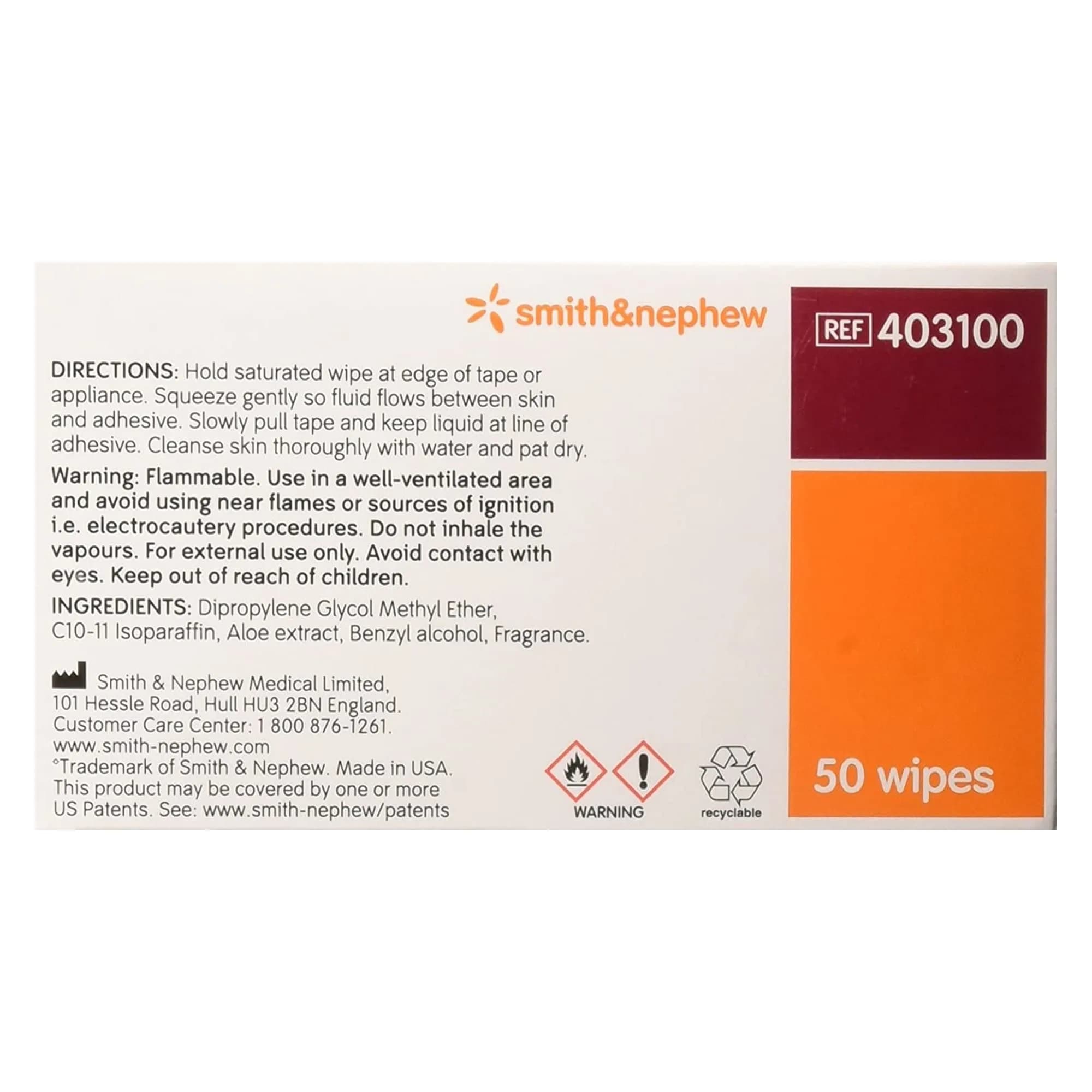 Smith & Nephew Adhesive Remover Wipes 50 Count (1.42 kg / 4.9 oz) | Gentle Skin Cleaning for All Skin Types - view 2