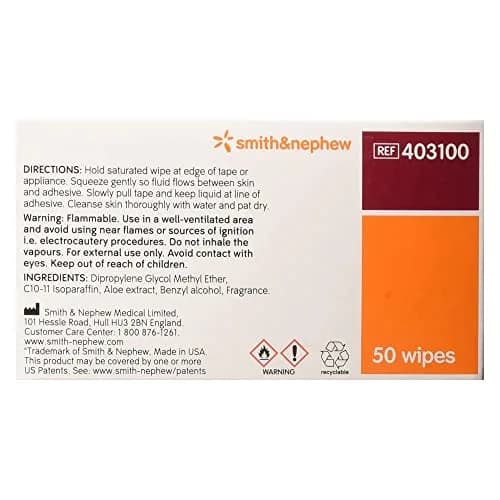 Smith & Nephew Adhesive Remover Wipes 50 Count (1.42 kg / 4.9 oz) | Gentle Skin Cleaning for All Skin Types thumbnail 2