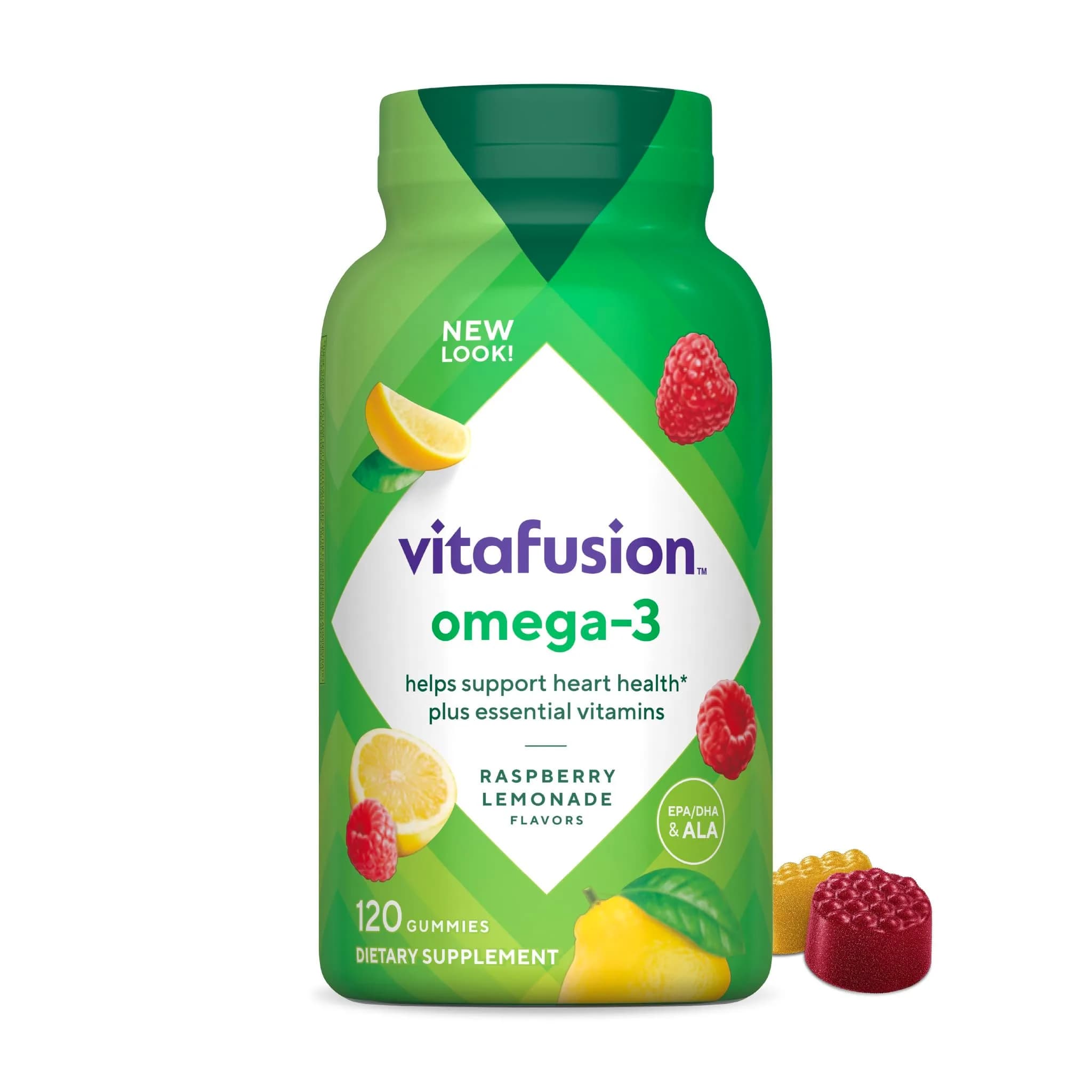 Vitafusion Omega 3 Gummies | 120 Adult Gummy Vitamins | EPA, DHA & ALA | Heart Support