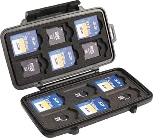 Pelican Memory Card Case (Black) | Water-Resistant SD Card Storage Solution thumbnail 1