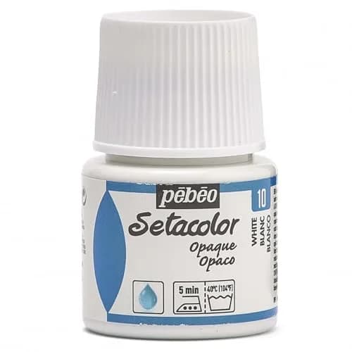 Pebeo Setacolor Opaque Fabric Paint 45ml (1.5 Fl Oz) Titanium White | ASTM D-4236 Certified Acrylic Paint thumbnail 1